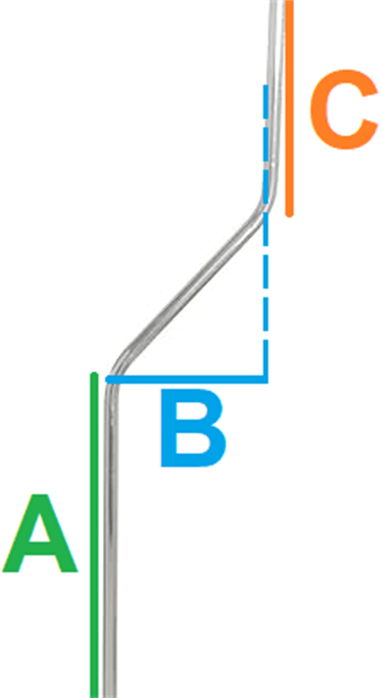 Cranked mast dimensions diagram