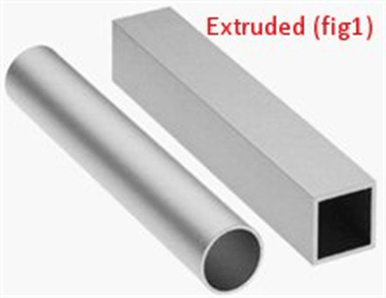 Extruded aluminium tube