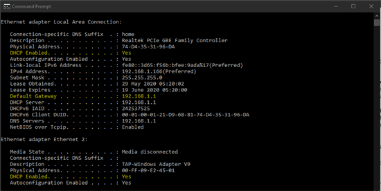 IP CONFIG