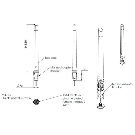 Poynting Marine Omni, 4X4 MIMO Antenna