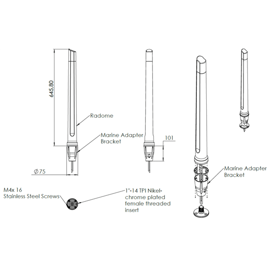 Poynting Marine Omni, 4X4 MIMO Antenna