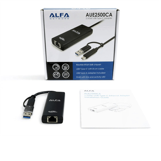ALFA 2.5GbE USB Type-C & Type-A adapter
