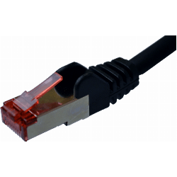 2m CAT6 S/FTP LSZH Cu Patch Lead BLACK with Length Indicator on Strain Relief 0.5 metres