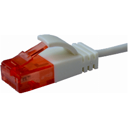 2m CAT6 U/UTP Cu Patch Lead SLIM WHITE PVC with Length Indicator on Strain Relief 0.25 metres