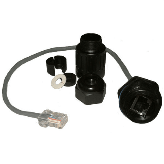 RJ45 IP67 socket with 30cm Ethernet lead
