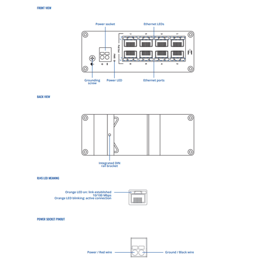 Teltonika 8 port PoE switch - NO PSU